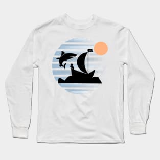 Shark And Pirate Long Sleeve T-Shirt